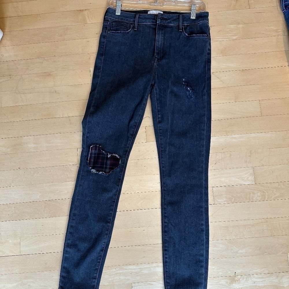 PARKER SMITH Black wash distressed jeans, 28. CB1930